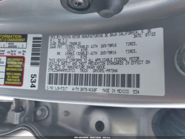 2022 TOYOTA TACOMA TRD OFF ROAD