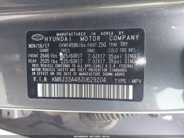 2018 HYUNDAI TUCSON SEL PLUS