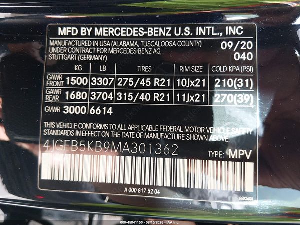 2021 MERCEDES-BENZ GLE 450 4MATIC