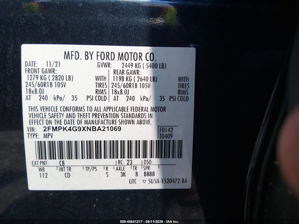 2022 FORD EDGE SE — I9