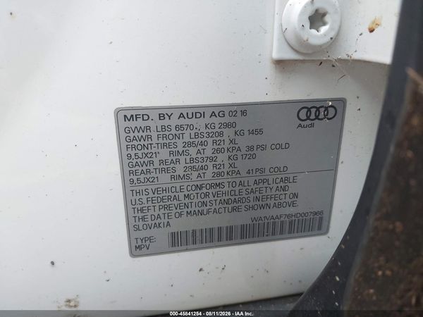 2017 AUDI Q7 3.0T PREMIUM