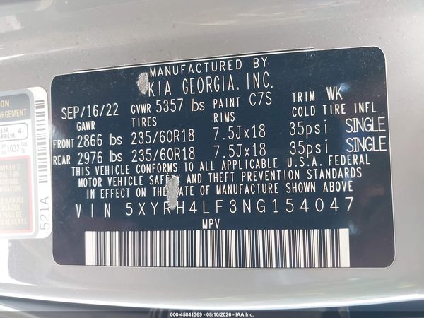 2022 KIA SORENTO EX