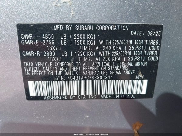 2025 SUBARU OUTBACK TOURING