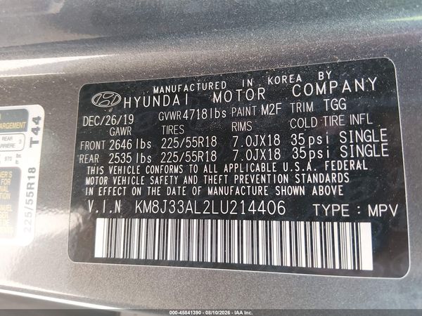 2020 HYUNDAI TUCSON SEL