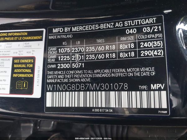 2021 MERCEDES-BENZ GLC 300 SUV