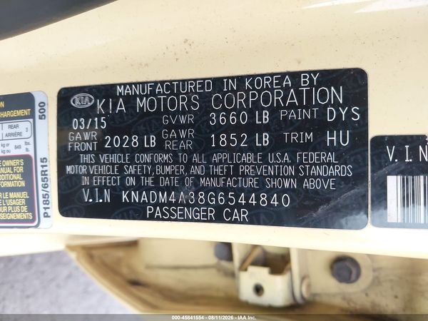2016 KIA RIO LX