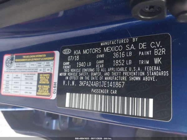 2018 KIA RIO S