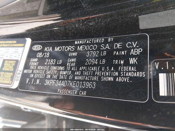 2019 KIA FORTE S