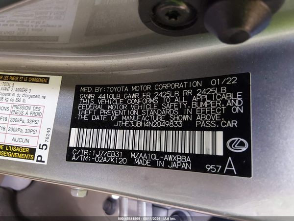 2022 LEXUS UX 200 F SPORT