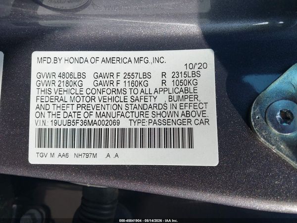 2021 ACURA TLX STANDARD