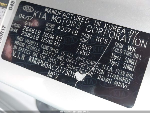 2018 KIA SPORTAGE LX