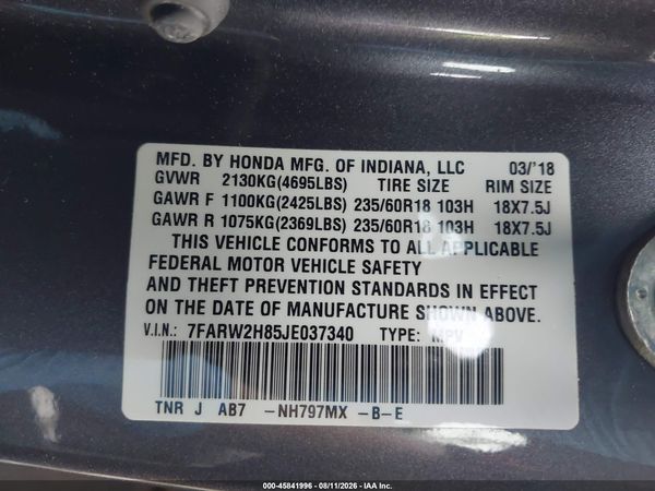 2018 HONDA CR-V EX-L/EX-L NAVI