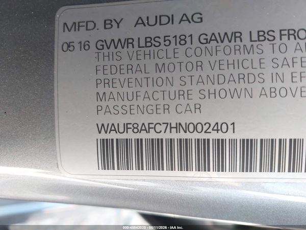 2017 AUDI A6 PREMIUM
