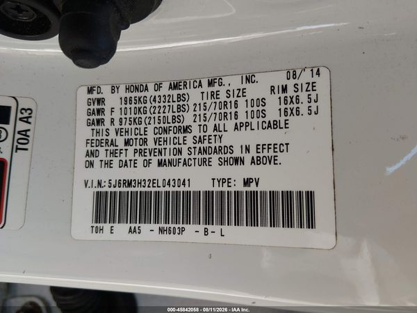 2014 HONDA CR-V LX