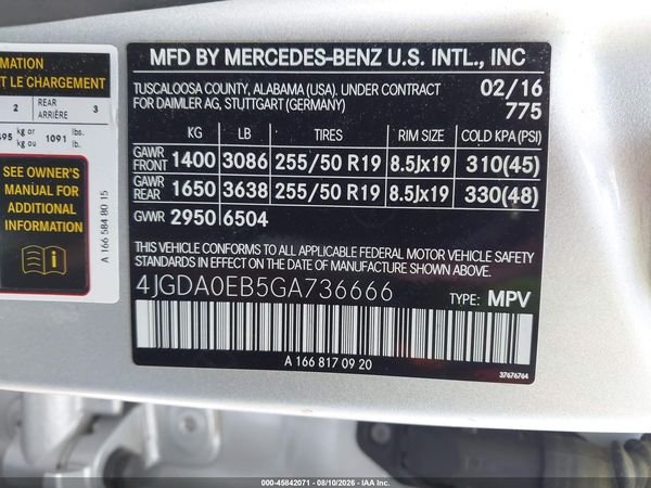 2016 MERCEDES-BENZ GLE 300D 4MATIC