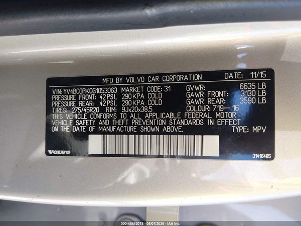 2016 VOLVO XC90 HYBRID T8 MOMENTUM