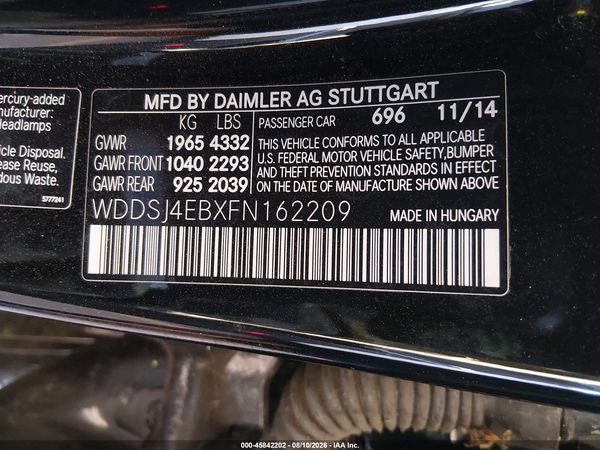 2015 MERCEDES-BENZ CLA 250 CLA250