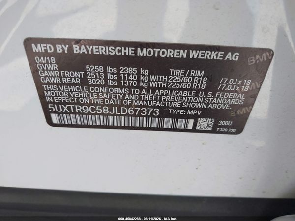 2018 BMW X3 XDRIVE30I
