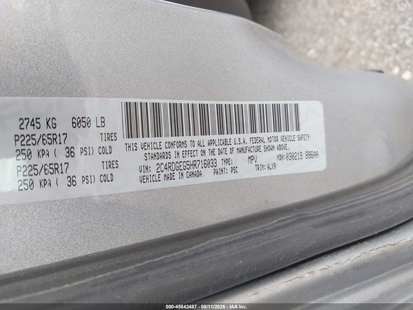 2017 DODGE GRAND CARAVAN GT