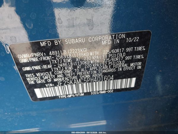 2023 SUBARU FORESTER WILDERNESS — I9