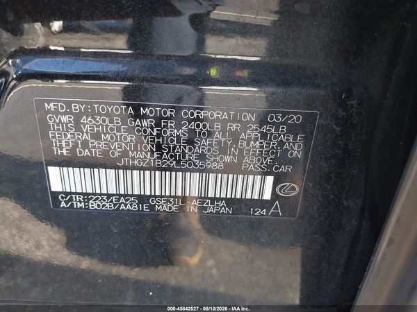 2020 LEXUS IS 350 350 F SPort