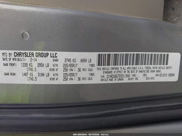2014 DODGE GRAND CARAVAN SE 30TH ANNIVERSARY — I9