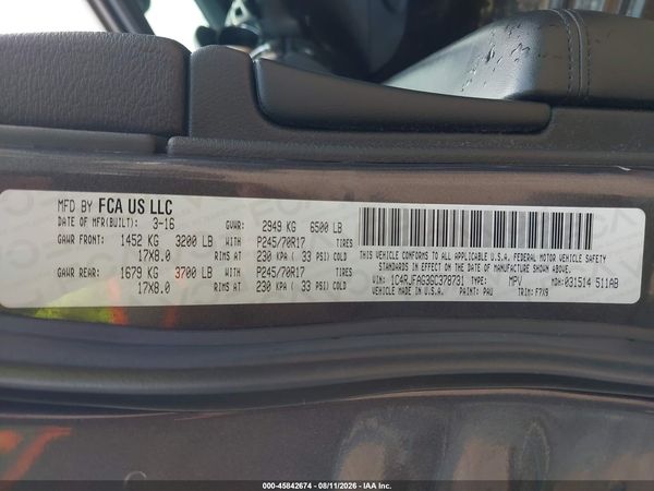 2016 JEEP GRAND CHEROKEE LAREDO