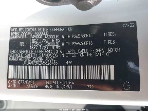 2022 LEXUS GX 460 PREMIUM