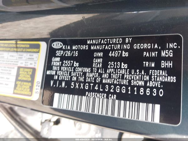 2016 KIA OPTIMA LX