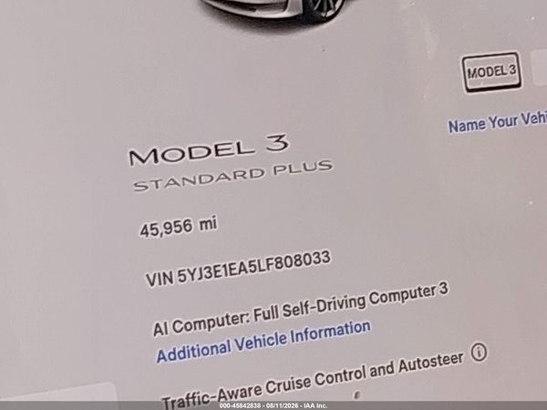 2020 TESLA MODEL 3