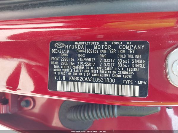 2020 HYUNDAI KONA SEL