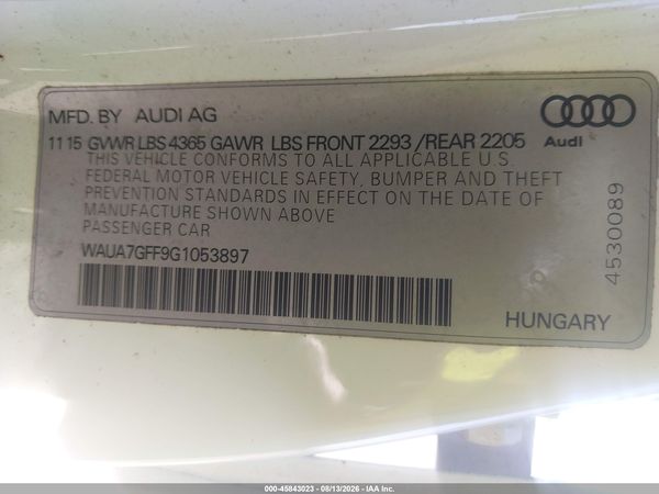 2016 AUDI A3 1.8T PREMIUM