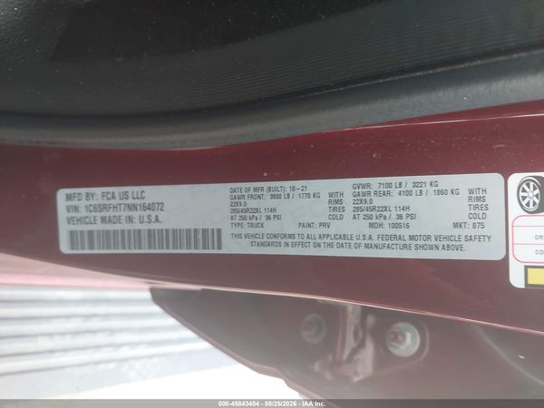 2022 RAM 1500 LIMITED  4X4 5'7 BOX — I9