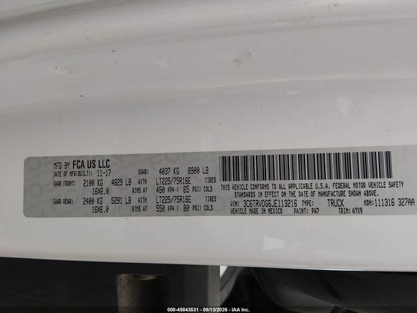 2018 RAM PROMASTER 2500 HIGH ROOF 159 WB