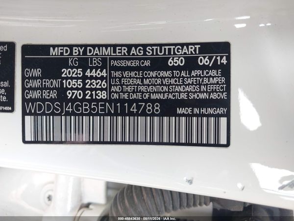 2014 MERCEDES-BENZ CLA 250 4MATIC