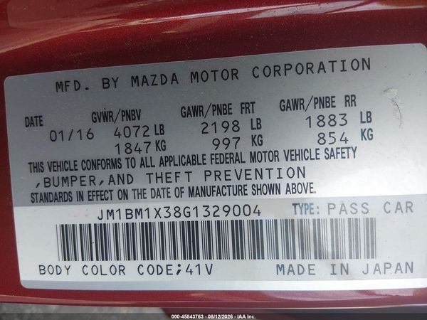 2016 MAZDA MAZDA3 S GRAND TOURING