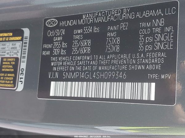 2025 HYUNDAI SANTA FE SE