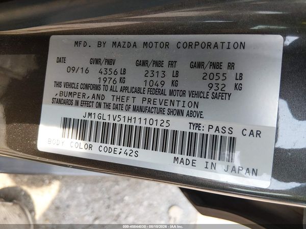 2017 MAZDA MAZDA6 TOURING