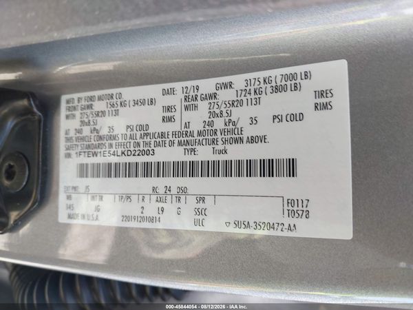 2020 FORD F-150 XL