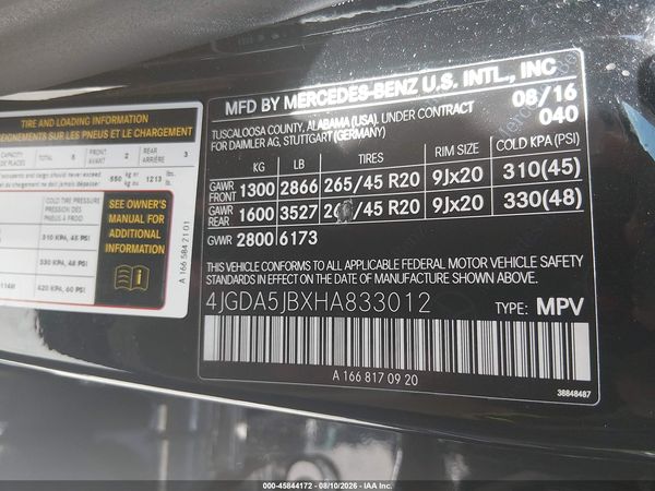 2017 MERCEDES-BENZ GLE 350 GLE350