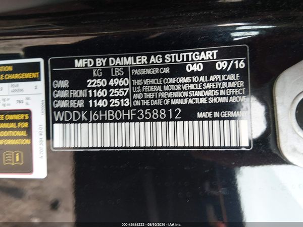 2017 MERCEDES-BENZ E 400 4MATIC