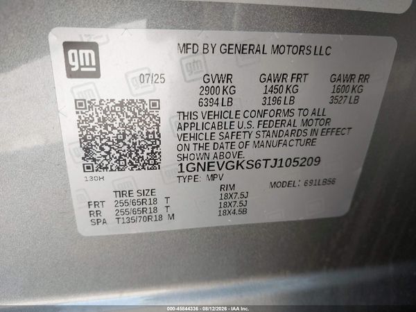 2026 CHEVROLET TRAVERSE AWD LT — I9