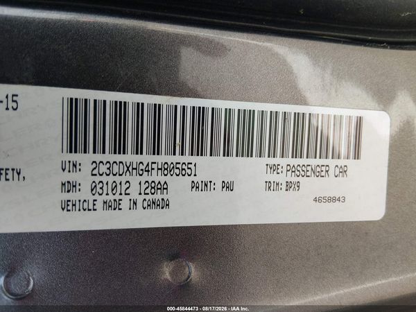 2015 DODGE CHARGER SXT
