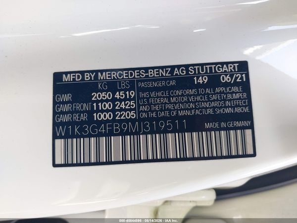 2021 MERCEDES-BENZ A 220 4MATIC