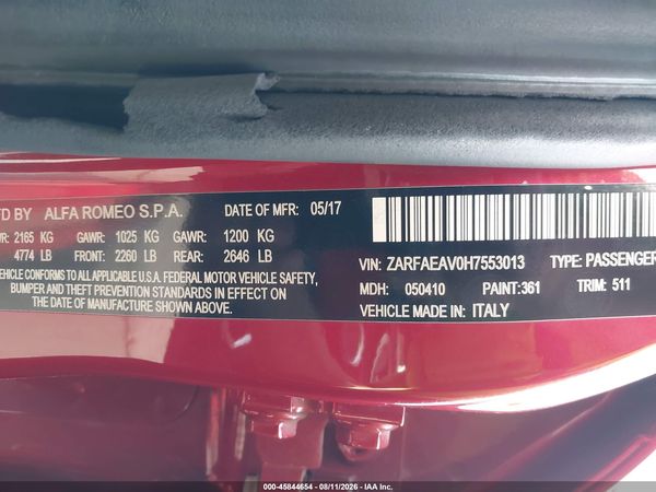 2017 ALFA ROMEO GIULIA QUADRIFOGLIO