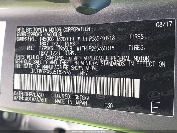 2018 LEXUS GX 460 460 Base