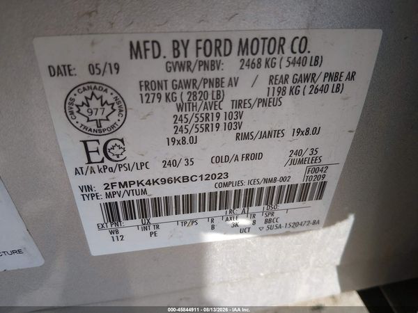 2019 FORD EDGE TITANIUM — I9