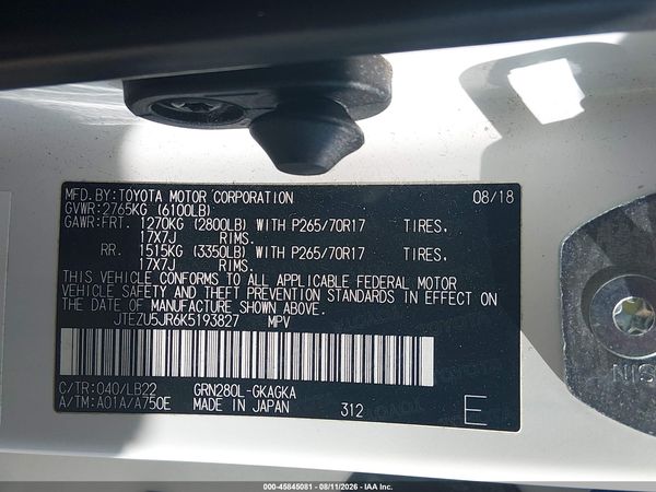 2019 TOYOTA 4RUNNER SR5 PREMIUM