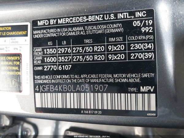 2020 MERCEDES-BENZ GLE 350 4MATIC
