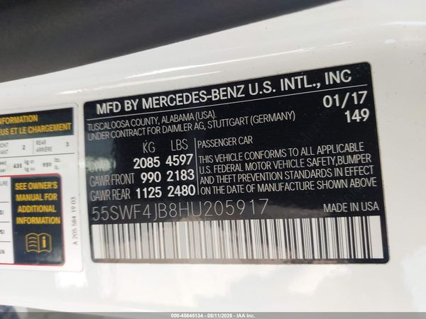 2017 MERCEDES-BENZ C 300 C300